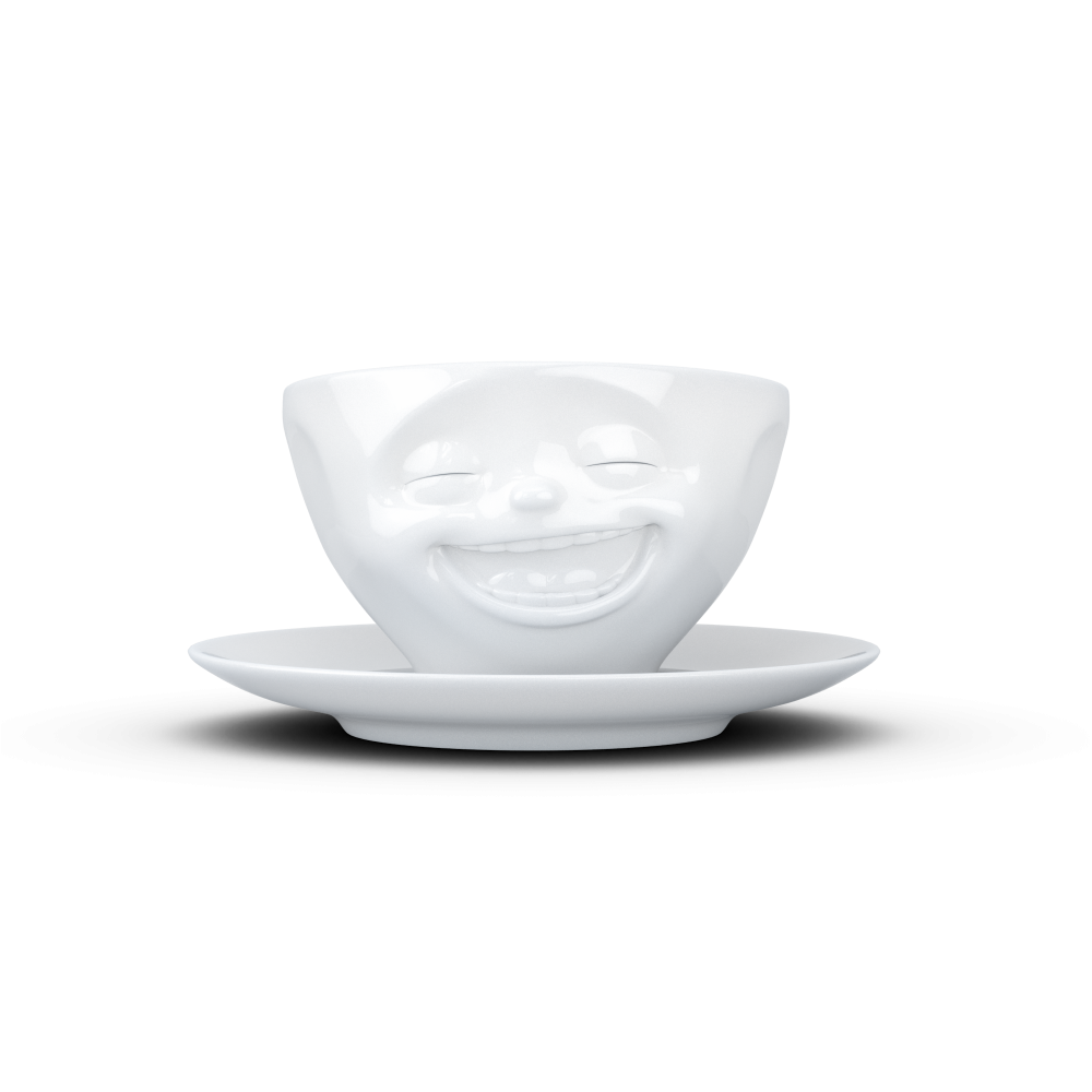 FiftyEight Tasse lachend weiss